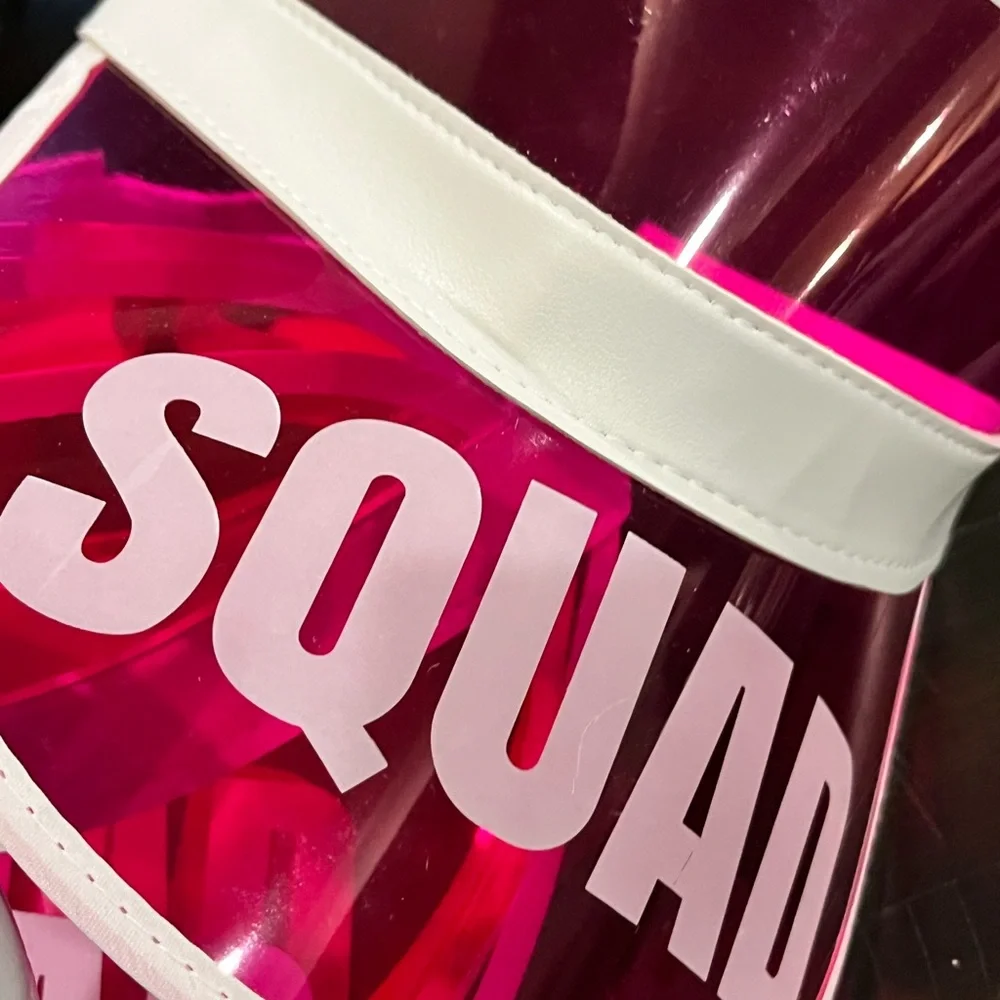 Pink and White 'Squad' and 'Bride' Party Visors lot of 10 Bachelorette party